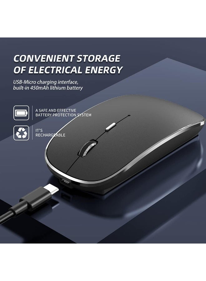 Rechargeable portable silent dual-mode wireless mouse (black) - Image 3